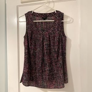 Talbots pleated tank pink green